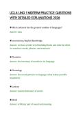 UCLA LING 1 MIDTERM PRACTICE QUESTIONS&NewLine;WITH DETAILED EXPLANATIONS 2026