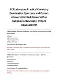 ACS Laboratory Practical Chemistry Examination Questions and Correct Answers &lpar;Verified Answers&rpar; Plus Rationales 2026 Q&A &vert; Instant Download Pdf