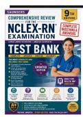 Test Bank for Saunders Comprehensive Review for the NCLEX-RN&reg; Examination&comma; 9th Edition by Linda Anne Silvestri and Angela Silvestri &ndash; Complete Questions and Answers Updated&period;pdf&NewLine;&NewLine;