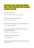 UF PHA6936 FINAL EXAM PREP REVIEW&NewLine;SHEET TESTED QUESTIONS AND ACCURATE&NewLine;ANSWERS UPDATED