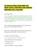 UF PHA6936 FINAL EXAM PREP TEST&NewLine;BANK ACTUAL QUESTIONS AND VERIFIED&NewLine;RESPONSES FULL SOLUTION