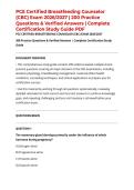 PCE Certified Breastfeeding Counselor &lpar;CBC&rpar; Exam 2026&sol;2027 &vert; 200 Practice Questions & Verified Answers &vert; Complete Certification Study Guide PDF