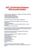 NUT 118 Final Exam Questions With Accurate Answers