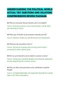 UNDERSTANDING THE POLITICAL WORLD&NewLine;ACTUAL TEST QUESTIONS AND SOLUTIONS&NewLine;COMPREHENSIVE REVIEW PACKAGE