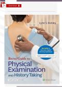 Test Bank for Bates&rsquo; Guide To Physical Examination and History Taking 13th Edition by Lynn S&period; Bickley&comma; Peter G&period; Szilagyi&comma; Richard M&period; Hoffman & Rainier P&period; Soriano 9781496398178 Chapter 1-27 &vert; Complete Guide A&plus;&NewLine;