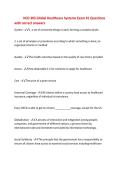 HCD 303 Global Healthcare Systems Exam &num;1 Questions&NewLine;with correct answers