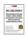 NU 150&vert;NU 150 Exam 4 &vert; pharmacology &vert; Galen College &vert; Q & A &vert; 2026 Edition &lpar;PDF&rpar;