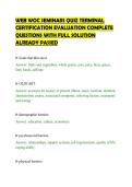 WEB WOC SEMINARS QUIZ TERMINAL&NewLine;CERTIFICATION EVALUATION COMPLETE&NewLine;QUESTIONS WITH FULL SOLUTION&NewLine;ALREADY PASSED