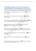 A319&sol;320&sol;321 Memory Items and Limitations&NewLine;Flight Operations and Emergency Procedures&NewLine;questions and answers latest update&vert; Graded A&plus;&NewLine;What is the maximum operating altitude for A319&sol;320&sol;321&quest; - 39&comma;100 feet&NewLine;pressure altitude&NewLine;What is the Delta crosswind l