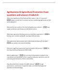 Agribusiness & Agricultural Economics Exam&NewLine;questions and answers Graded A&plus;&NewLine;What is the significance of the food and fiber system in the U&period;S&period; economy&quest; -&NewLine;It plays a crucial role in economic activity&comma; contributing significantly to GDP&NewLine;and employment&period;&NewLine;Wh