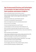 Agri-Environmental Practices and Technologies&NewLine;in Sustainable Irish Beef and Dairy Farming&NewLine;Exam questions and answers Graded A&plus;&NewLine;What are the benefits of grass-fed beef and dairy products&quest;&NewLine;High concentration of beneficial fatty acids&comma; protection against