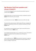 Agri Business Final Exam questions and&NewLine;answers Graded A&plus;&NewLine;The law of demand states that price and quantity demanded of a good are&NewLine;inversely related -True&NewLine;all other things equal&comma; an increase in the price of jelly &lpar;a substitute for jam&rpar; will -&NewLine;shift the