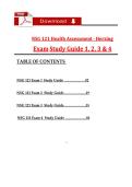 NSG 121 Health Assessment Exam 1-4 Study Guide&colon; Nursing Fundamentals&NewLine;&NewLine;