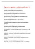 Agriculture questions and answers Graded A&plus;&NewLine;What is the essential question regarding agriculture&quest;&NewLine;How does agriculture shape and reflect spatial patterns&quest;&NewLine;What are the key agricultural concepts to define and explain&quest;&NewLine;Subsistence agriculture&comma; commercia