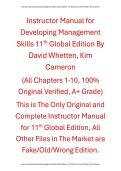 Instructor Manual Developing Management Skills 11th Global Edition By David Whetten&comma; Kim Cameron