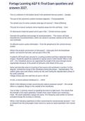 Portage Learning A&P II &lpar;Anatomy & Physiology II&rpar; Final Exam Questions And Answers With Verified Solutions And Study Guide Reviewed 2026&sol;2027
