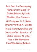 Instructor Manual with Test Bank Developing Management Skills 11th Global Edition By David Whetten&comma; Kim Cameron