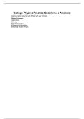 Complete Practice Questions & Answers Covering Mechanics&comma; Energy&comma; Thermodynamics&comma; Electricity & Magnetism&comma; and Waves