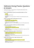Defensive Driving &ndash; Practice Questions & Answers &ndash; Complete Defensive Driving Test Preparation Material