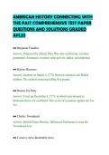 AMERICAN HISTORY CONNECTING WITH THE PAST COMPREHENSIVE TEST PAPER QUESTIONS AND SOLUTIONS GRADED APLUS&period;pdf&NewLine;&NewLine;