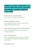 AMERICAN HISTORY CONNECTING WITH THE PAST UPDATED ACTUAL QUESTIONS AND CORRECT ANSWERS COMPLETE STUDY GUIDE&period;pdf&NewLine;&NewLine;