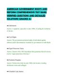 AMERICAN GOVERNMENT ROOTS AND REFORM COMPREHENSIVE TEST BANK VERIFIED QUESTIONS AND DETAILED SOLUTIONS GRADED A&period;pdf&NewLine;&NewLine;