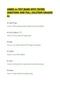 AMMO 64 TEST BANK WITH TESTED&NewLine;QUESTIONS AND FULL SOLUTION GRADED&NewLine;A&plus;