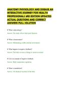 ANATOMY PHYSIOLOGY AND DISEASE AN&NewLine;INTERACTIVE JOURNEY FOR HEALTH&NewLine;PROFESSIONALS 3RD EDITION UPDATED&NewLine;ACTUAL QUESTIONS AND CORRECT&NewLine;ANSWERS FULL SOLUTION&NewLine;