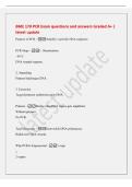 BME 170 PCR Exam questions and answers Graded A&plus; &vert;&NewLine;latest update&NewLine;Purpose of PCR - Amplify a specific DNA sequence&period;&NewLine;PCR Steps - 1&period; Denaturation&NewLine;~95&deg;C&NewLine;DNA strands separate&period;&NewLine;2&period; Annealing&NewLine;Primers bind target DNA&period;