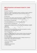 BME 102 questions and answers Graded A&plus; &vert; latest&NewLine;update&NewLine;Biomedical Engineering&NewLine;Application of engineering principles &lpar;electrical&comma; mechanical&comma; chemical&comma; optical&rpar; to&NewLine;understand&comma; modify&comma; or control biological systems and design products for&NewLine;diagnosis an