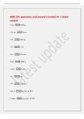 BME 101 questions and answers Graded A&plus; &vert; latest&NewLine;update&NewLine;1 kg - 1000 g&NewLine;1 lb&lowbar;m - 16 oz&NewLine;1 m - 100 cm