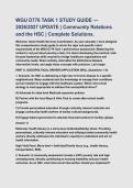 WGU D776 TASK 1 STUDY GUIDE &mdash; 2026&sol;2027 UPDATE &vert; Community Relations and the HSC &vert; Complete Solutions&period;