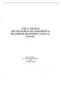 NUR 611 ADVANCED HEALTH ASSESSMENT & DIAGNOSTIC REASONING I COMPLETE MANUAL &vert; LATEST UPDATE &vert; WITH COMPLETE SOLUTIONS&period;