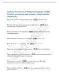 Cellular Function & Pathophysiology for APRN&NewLine;Practice questions and answers latest update&vert;&NewLine;Graded A&plus;&NewLine;What is the foundation of all pathophysiology&quest; - Cellular function&NewLine;What does abnormal nuclear regulation potentially lead to&quest; - Cancer&comma;&NewLine;impaired repa