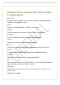 Computer Science questions and answers Graded&NewLine;A&plus; &vert; latest update&NewLine;Binary Code&NewLine;A simple code that computers use to send and receive data made from electrical&NewLine;signals and represented by 1s and 0s&period;&NewLine;Source&NewLine;The person or machine that has a message to be d