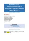 Chronic aging Exam 1 Comprehensive Questions &lpar;Frequently Tested&rpar; and Complete Solutions Graded A&plus;