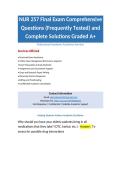 NUR 257 Final Exam Comprehensive Questions &lpar;Frequently Tested&rpar; and Complete Solutions Graded A&plus;