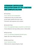 ASTRONOMY CERTIFICATION&NewLine;EVALUATION EXAMS SET FULL QUESTIONS&NewLine;AND COMPLETE SOLUTION