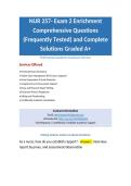 NUR 257- Exam 2 Enrichment Comprehensive Questions &lpar;Frequently Tested&rpar; and Complete Solutions Graded A&plus;