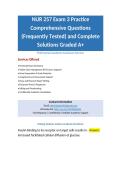 NUR 257 Exam 3 Practice Comprehensive Questions &lpar;Frequently Tested&rpar; and Complete Solutions Graded A&plus;
