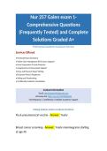 Nur 257 Galen exam 1- Comprehensive Questions &lpar;Frequently Tested&rpar; and Complete Solutions Graded A&plus;