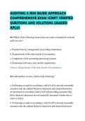 AUDITING A RISK BASED APPROACH&NewLine;COMPREHENSIVE EXAM SCRIPT VERIFIED&NewLine;QUESTIONS AND SOLUTIONS GRADED&NewLine;APLUS