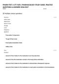 PHARM TEST 1 UTT YLER &vert; PHARMACOLOGY STUDY GUIDE&comma; PRACTICE QUESTIONS & ANSWERS 2026&sol;2027