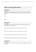 PSYC 620 QUIZ 1&colon;ANXIETY DISORDERS &vert; QUESTIONS AND ANSWERS &vert; 2026 UPDATE &vert; WITH COMPLETE SOLUTIONS&period;