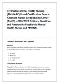 Psychiatric-Mental Health Nursing &NewLine;&lpar;PMHN-BC&rpar; Board Certification Exam &ndash;&NewLine;American Nurses Credentialing Center &NewLine;&lpar;ANCC&rpar; &ndash; 2026&sol;2027 Edition &ndash; Questions &NewLine;and Answers for Psychiatric-Mental &NewLine;Health Nurses and PMHNPs