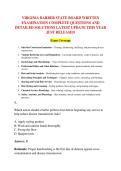 VIRGINIA BARBER STATE BOARD WRITTEN &NewLine;EXAMINATION COMPLETE QUESTIONS AND &NewLine;DETAILED SOLUTIONS LATEST UPDATE THIS YEAR &NewLine;JUST RELEASED 