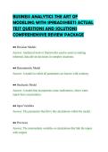 BUSINESS ANALYTICS THE ART OF&NewLine;MODELING WITH SPREADSHEETS ACTUAL&NewLine;TEST QUESTIONS AND SOLUTIONS&NewLine;COMPREHENSIVE REVIEW PACKAGE&NewLine;