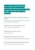 BUSINESS ANALYTICS THE ART OF&NewLine;MODELING WITH SPREADSHEETS&NewLine;CERTIFICATION EVALUATION EXAMS SET&NewLine;FULL QUESTIONS AND COMPLETE&NewLine;SOLUTION&NewLine;