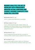BUSINESS ANALYTICS THE ART OF&NewLine;MODELING WITH SPREADSHEETS&NewLine;UPDATED ACTUAL QUESTIONS AND&NewLine;CORRECT ANSWERS COMPLETE STUDY&NewLine;GUIDE FULL SOLUTION