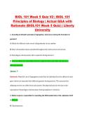 BIOL 101 Week 5 Quiz V1&ndash;V3 &vert; BIOL 101 Principles of Biology &vert; Liberty University &vert; Actual Q&A with Rationale &lpar;BIOL101 Week 5 Quiz&rpar;